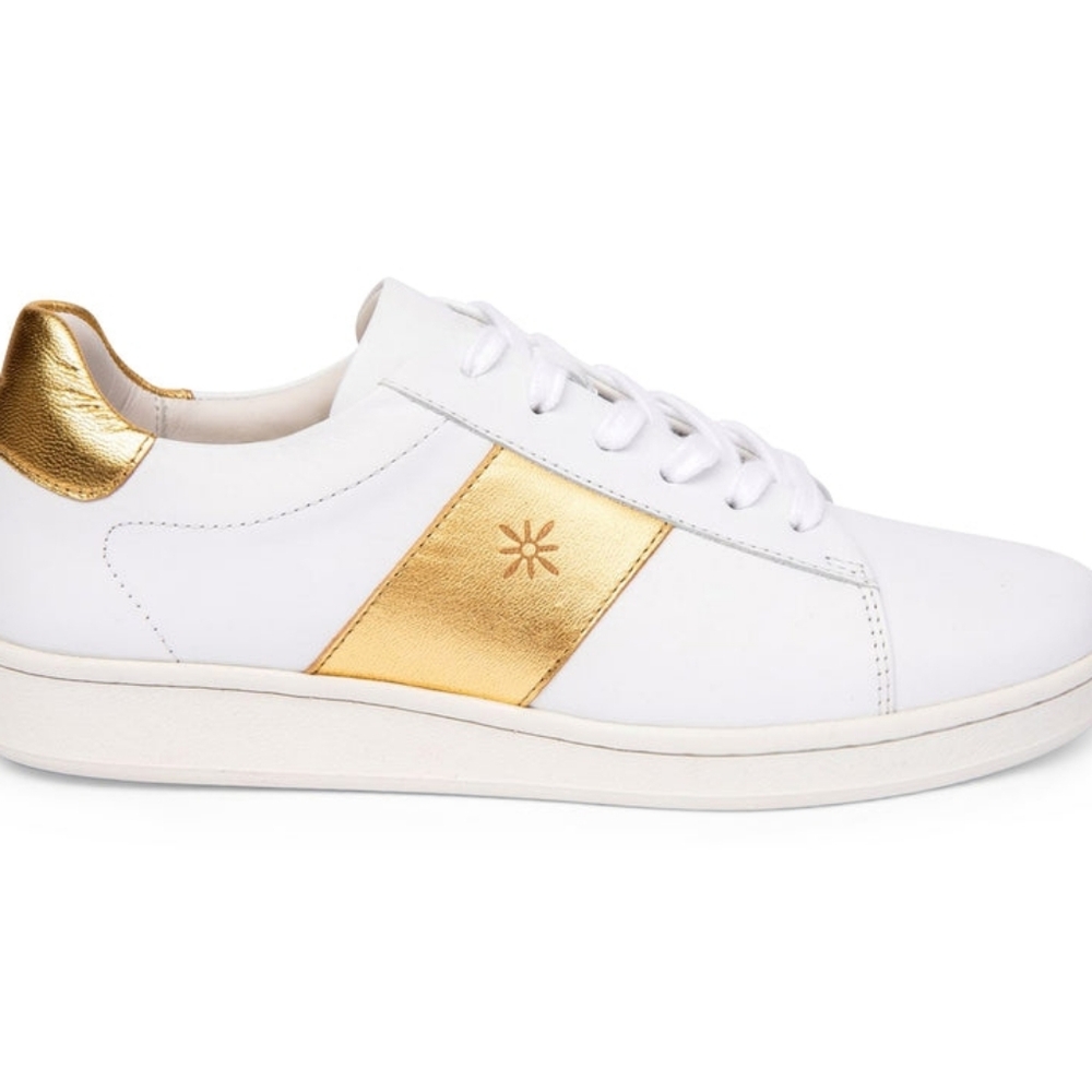 Joyasol Paisley white gold sneakers 37 6.5-7 - Picture 2 of 15